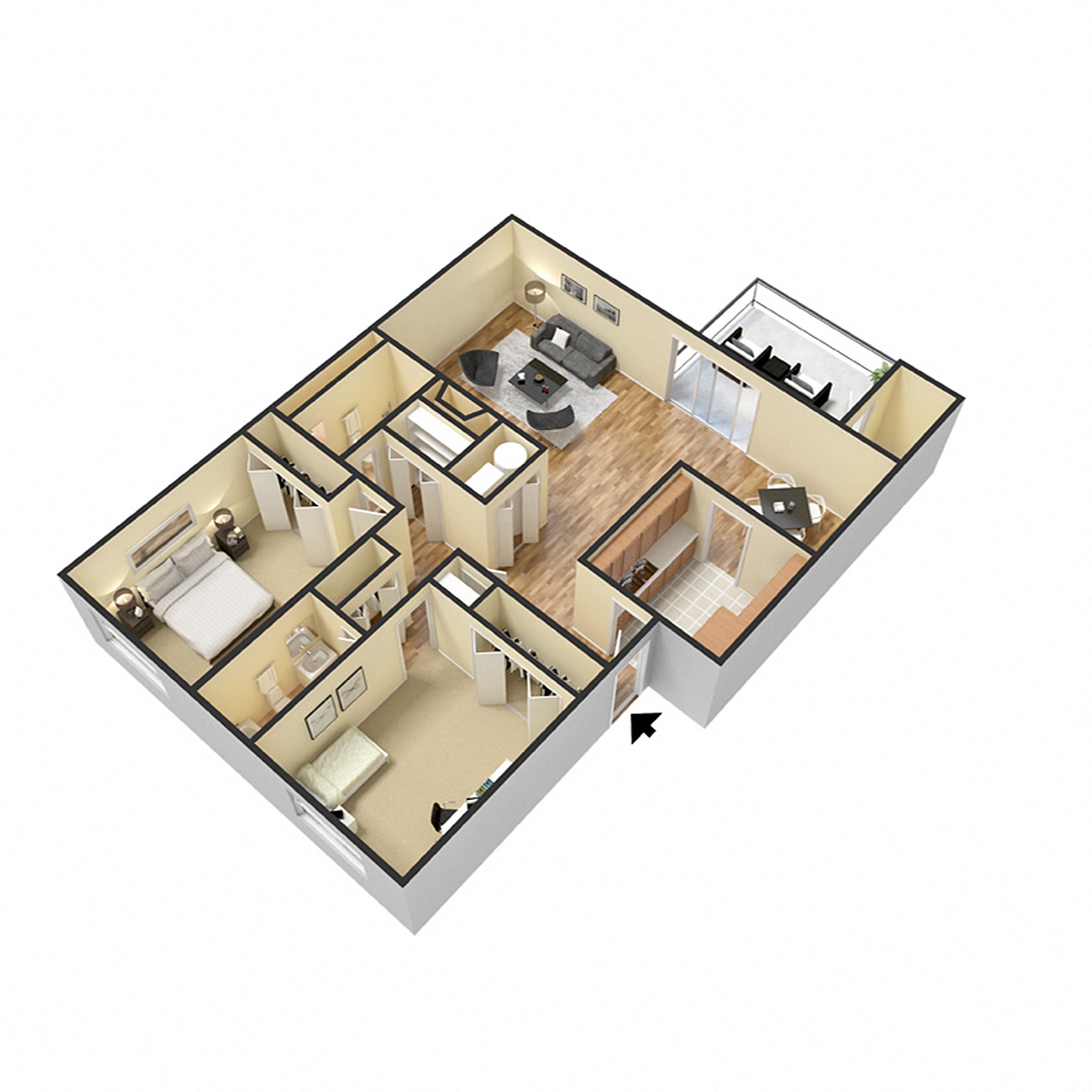 2 Bedroom Apartment Floor Plan 4